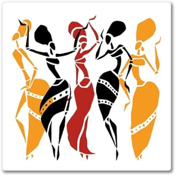 AK Wall Art Tribal African Dancers Vinyl Sticker - Car Phone Helmet - Select Size