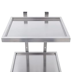 CHINEGER 2 Tier Metal Rolling Cart Foldable Salon