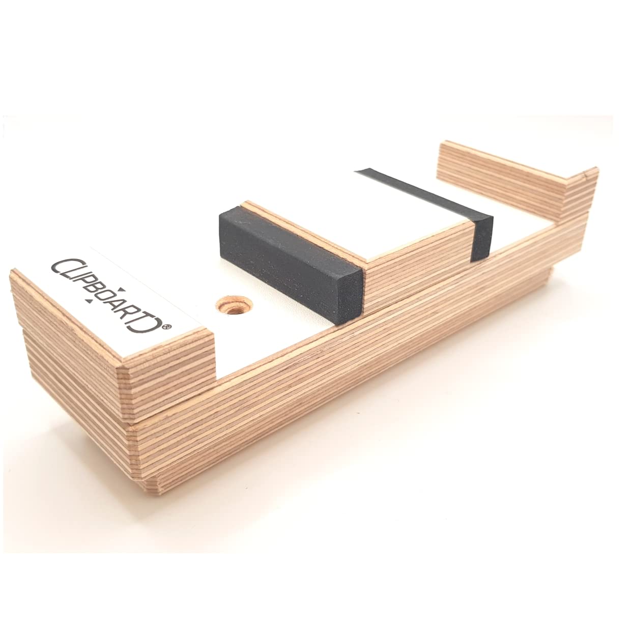 Clipboart ® Cross-Country Ski Skating Wall Mount - Horizontal, Vertical, Diagonal - Wooden Clipboard - 43-46 mm Width - White