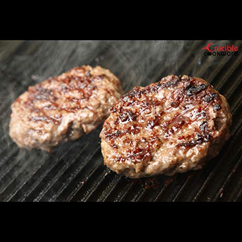 Cast Iron Griddle (20" by 10"), Reversible, Pre-Seasoned, Grill and Griddle Combo, BBQ, Campfire, fits over two stovetop burners