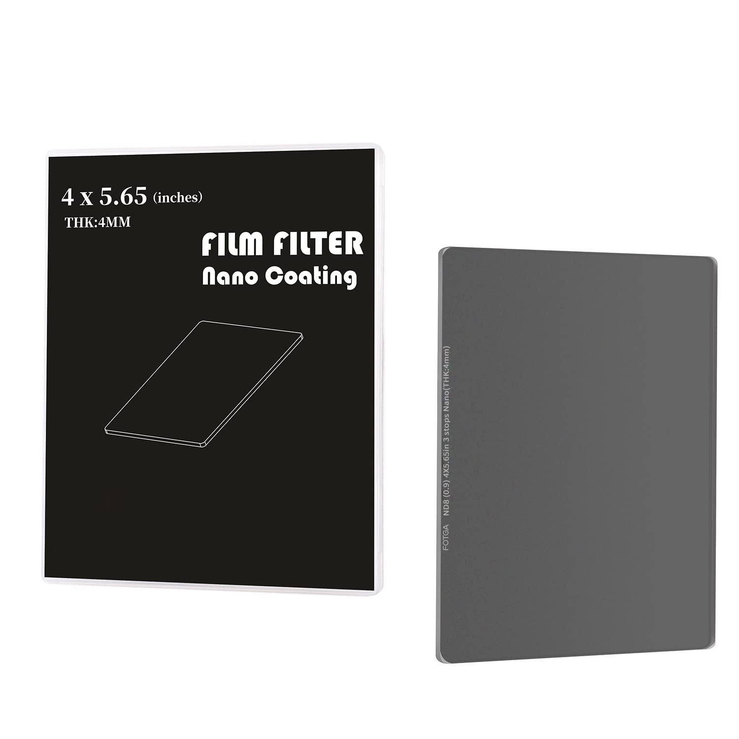 FOTGA Nano 4x5.65" ND8 Neutral Density Filter, Optical Glass ND0.9 (3 Stops) Multi-Layer Coatings MC Cinema Square ND Filter for 4x5.65Inch Matte Box Filter Trays Holder Filmmaking Video Making — image 1