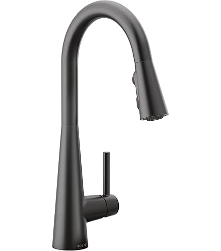 Mnm Moen 7664BL Sleek One-Handle High Arc Pulldown Modern Bar Faucet