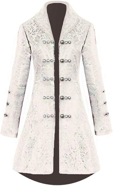 Cinnamou Femme Long Manteau Gothique Medieval Steampunk Pour Femmes Veste Florale Jacquard Victorienne Renaissance Beige Haut Militaire Uniforme Punk Tailcoat Vintage Cosplay Soiree Party Amazon Fr Vetements Et Accessoires