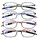 AQWANO 4 Pack Computer Reading Glasses Blue Light Blocking Lightweight TR90 Flexible Frame UV Protection Readers for Women Men +1.5