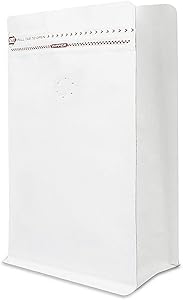 White Kraft Paper Stand up Zipper Pouches Aluminum Foil High Barrier Quad Seal Bag for Food Package (½ lb / 8oz, with valve) …