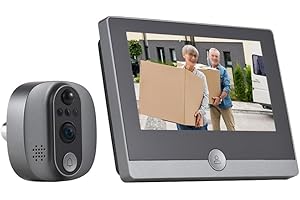 Swokely WiFi 1080P Video Doorbell Camera, 2.4GHz Peephole Camera Door Viewer with 4.3inch LCD Display, 120 Degree View Angle,