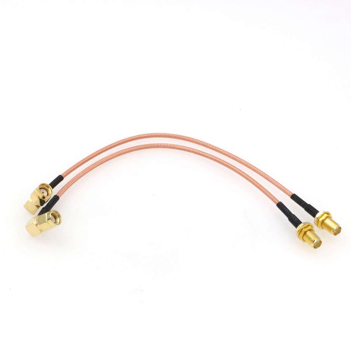 DRRI Right Angle RP-SMA Male to SMA Female Nut Bulkhead RG316 Coax Cable 2pcs/lot (RP-SMA M-SMA F)