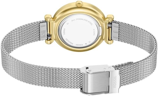 Carlie Watch für Damen, Goldfarbenes Quarz-Dreizeigerwerk mit Edelstahlarmband