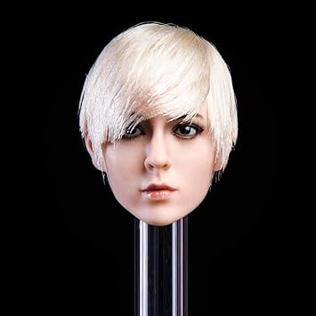 Batop Weibliche Kopf Sculpt Fur 1 6 Weiblich Action Figuren Kurzes Weisses Haar Amazon De Spielzeug