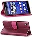 Sony Xperia Z3+ Wallet Case - VENA [vSuit] Draw Bench PU Leather Wallet Flip Cover with Stand and Card Slots for Sony Xperia Z3+ (Burgundy Red)
