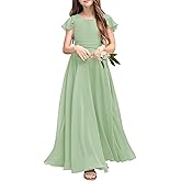 Galawaqe Fancy Girl Junior Bridesmaid Dresses Kids Sleeveless Cute Maxi Dress Teen Long Wedding Party Prom Gowns