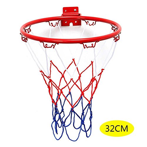 BleuMoo Wall Mounted Hanging Basketball Goal Hoop Rim Net (32cm)