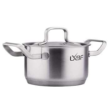 Olla con tapa de acero, apta para inducción, sopa, acero ...