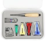 16 Pcs Set Bias Tape Maker Kit for Sewing & Quilting Awl and Binder Foot