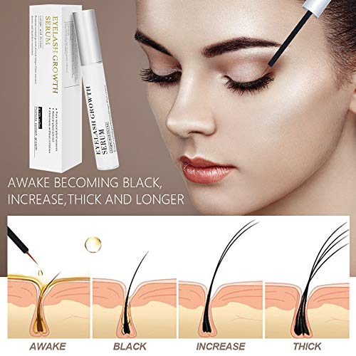Natural Eyelash Growth Serum Enhancer Brow & Lash Enhancing Formula & Rapid Brow Growing Treatment for Longer, Thicker Eyelashes and Eyebrows 5ML
