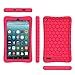 Fintie Silicone Case for All-New Amazon Fire 7 Tablet (7th Generation, 2017 Release) - [Honey Comb Upgraded Version] [Kids Friendly] Light Weight [Anti Slip] Shock Proof Protective Cover, Magenta