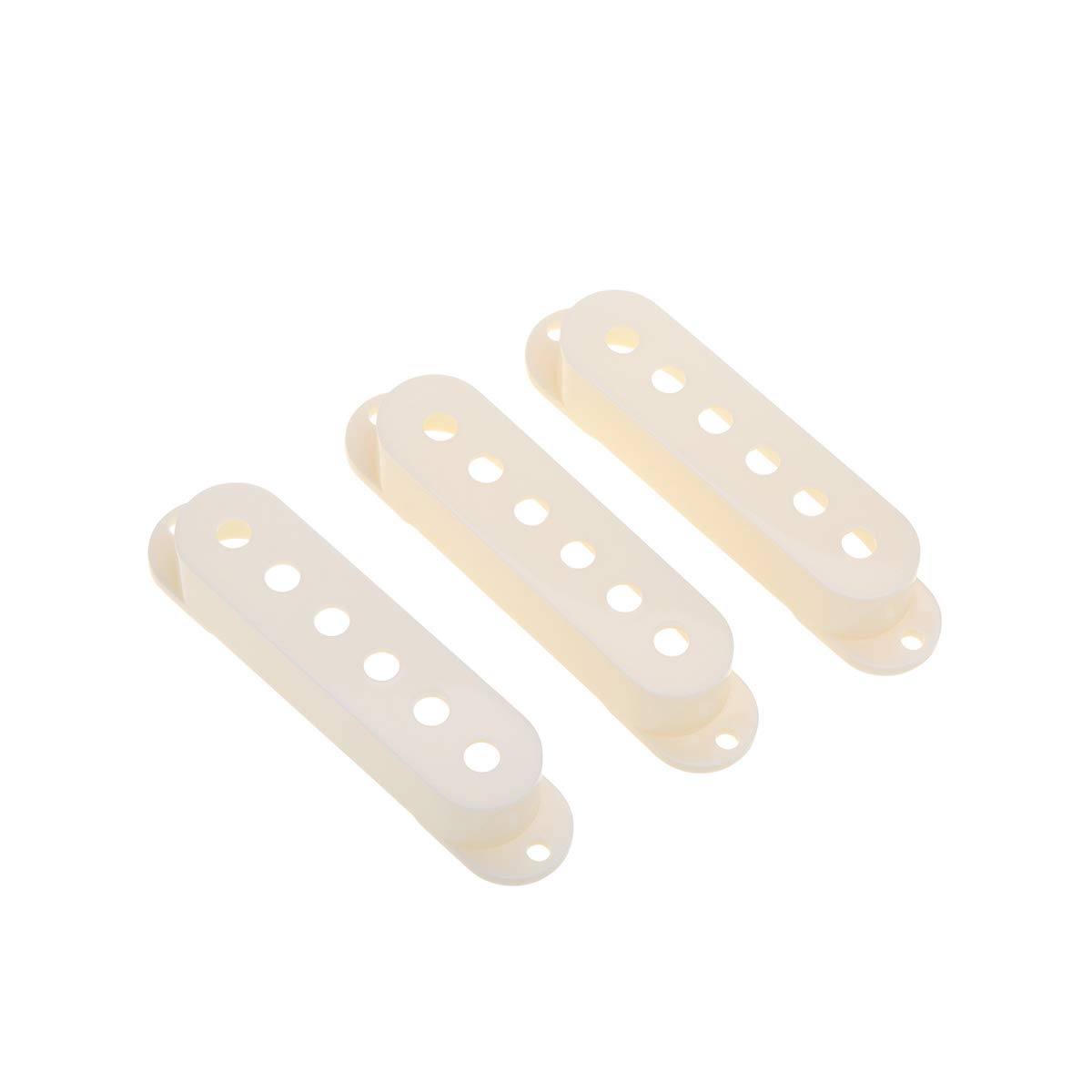 Musiclily Pro Plastic 50/50/52mm Single Coil Pickup Covers Set for Import Strat Squier Electric Guitar, Aged White(Set of 3)