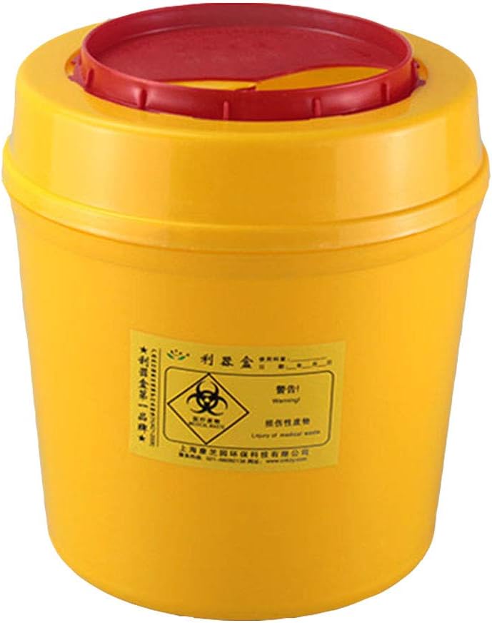 Sharps Bin Needle Container Disposable Tattoo Medical Plastic Box 5 Litre (Color : Yellow), Pack of 1
