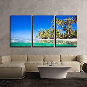 Tropical Island in French Polynesia Wall Decor x3