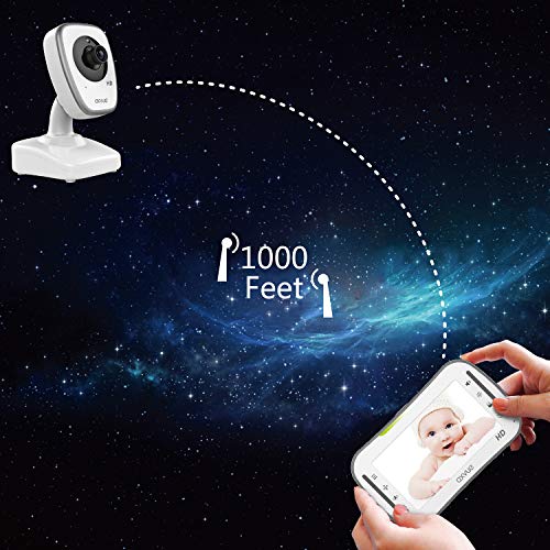 HD-Video-Baby-Monitor-AXVUE-720P-5-HD-Display-IPS-Screen-2-HD-Cams-12-Hours-Battery-Life-1000ft-Range-2-Way-Communication-Secure-Privacy-Wireless-Technology