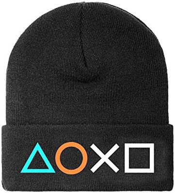 Playstation Beanie Hat Retron Button Logo Official Black One Size