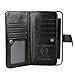 idudu iPhone 6 / iPhone 6S Case, Luxury PU Leather Wallet Flip Cover Case with Credit Card Holder Built-in 9 Card Slots & Wrist Strap iPhone 6 / iPhone 6S (Black)
