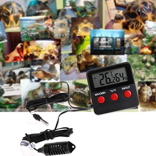 Qisuw Digital Thermometer Hygrometer- Pet Reptile Temperature Humidity with Remote Sensor - Thumbnail 6