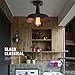 BAYCHEER HL371812 Industrial Wrought Iron Warehouse Semi-Flush Mount Ceiling Light - Ceiling Lighting with 1 Light Black