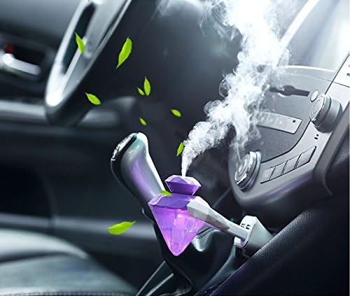 WQWLd Mini USB Portable Detachable Travel Home/Car Diamond Shape Air Humidifier Atomizer Aroma Diffuser Purifier With LED Night Colourful Light (Purple)