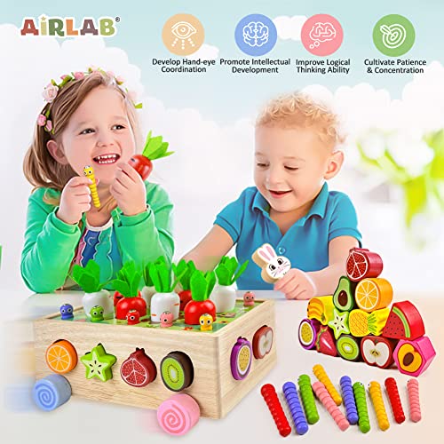 Wooden Farm Carrots Harvest Toddler Montessori Toys for 3 4 5 Year Old