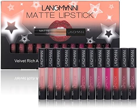 Beayonyua Lipstick Set 12 Pcs Matte Liquid Lip Gloss Waterproof Long Lasting, Not Afraid of Kissing, Drinking, Swimming (12 pcs)