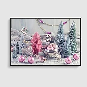 Framed Canvas Home Artwork Decoration Merry Christmas Canvas Wall Art for Living Room, Bedroom - 16x24 inches