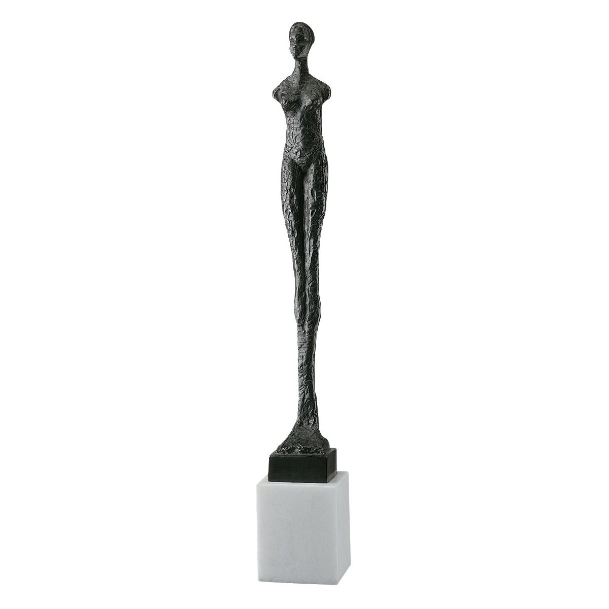 Design Toscano SP87135 La Femme Female Statue, Cast Iron and Marble, Bronze Finish,White,Standard ,53.5 cm