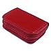 HDE Women RFID Blocking Credit Card Holder Real Leather Secure Zip Around Wallet (Red)