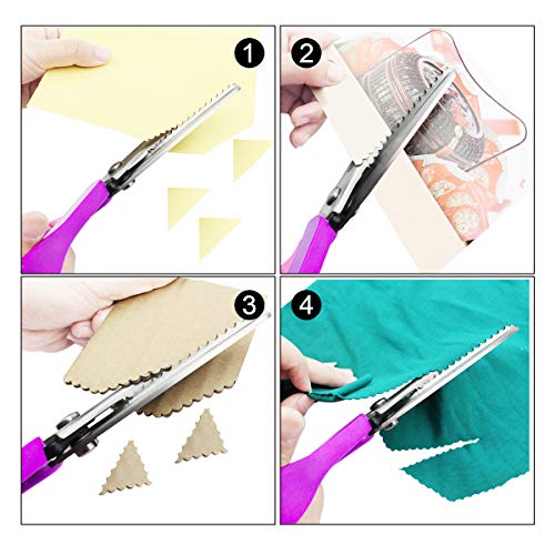 Scalloped Pinking Shears, P.LOTOR 9.3 Inches Stainless Steel Handled