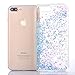 SUPVIN Bling Glitter Sparkle Shiny Liquid Phone Case for Girls Women Floating Bumper Cute Case with Rhinestone Diamond [TPU+PC] Compatible for iPhone 7 Plus/iPhone 8 Plus(Blue)