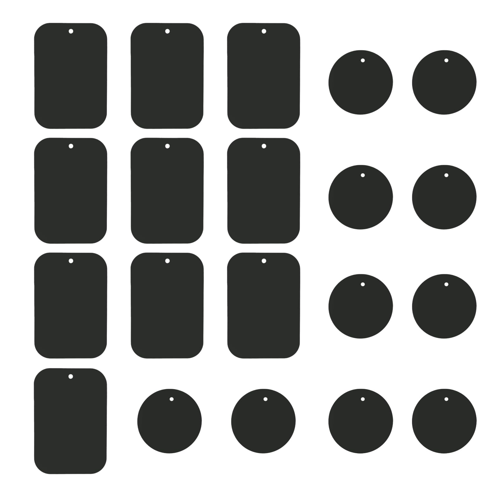 DSTELIN Universal Metal Plate 20 Pack for Magnetic Phone Car Mount Holder Cradle, Compatible with All Magnetic Mounts- 10 Rectangle and 10 Round, Black