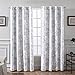 DriftAway Flower/Floral Pencil Sketch Blackout/Room Darkening Grommet Lined Thermal Insulated Energy Saving Window Curtains, 2 Layer, Set of Two Panels, Each 52