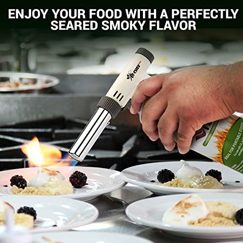 Jo Chef Pro Butane Torch Refillable Torch Lighter Head, Hand Held