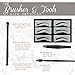 Brow Perfect Eyebrow Kit - 13 Piece Brow Kit - Eyebrow Stencils For Perfect Brows That Frame Your Face! Includes 6 Stencils, 3 Powders, 3 Brushes, Tweezers and a Compact Mirrored Case