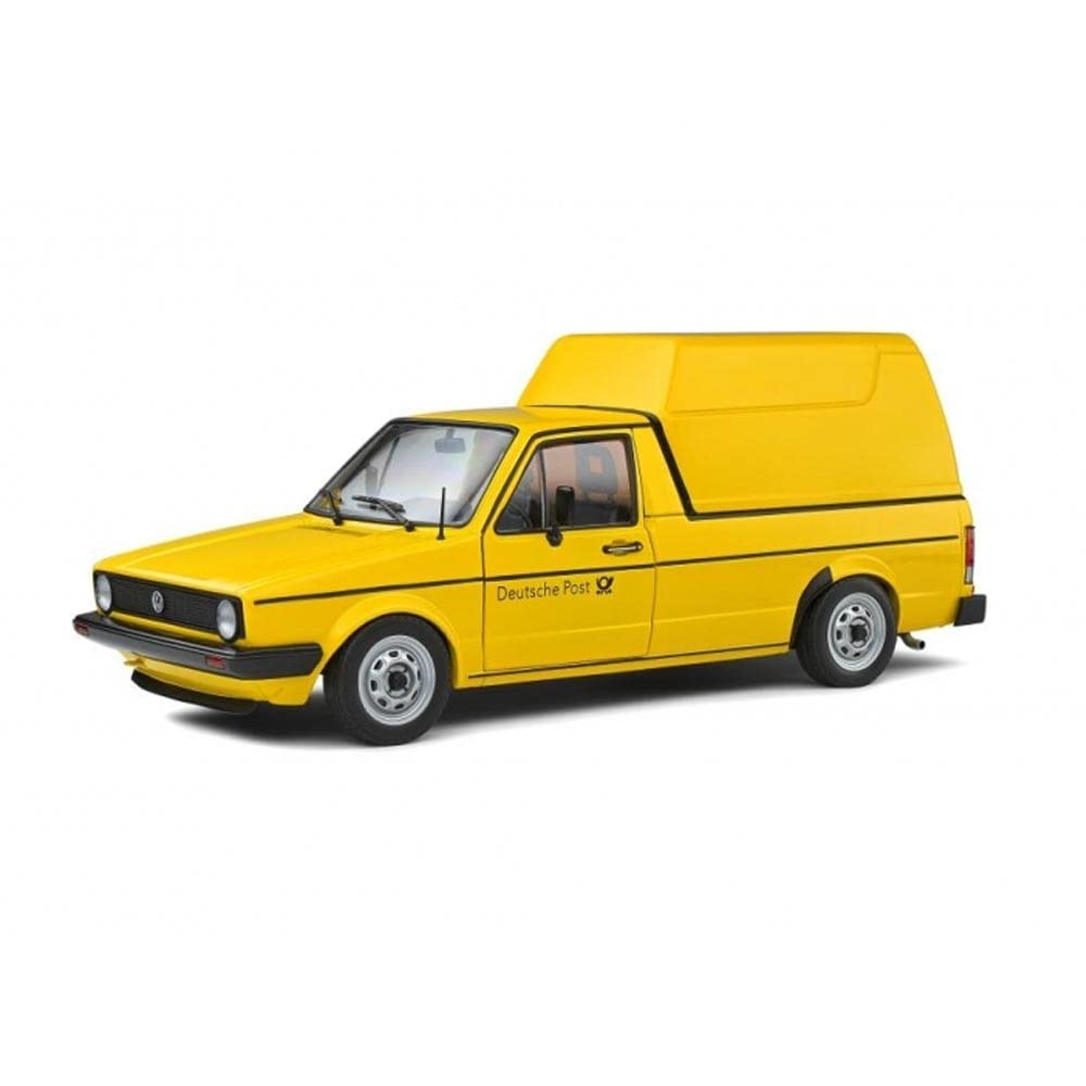Solido S1803505 1:18 1982 Volkswagen Caddy Mk.1 German Post-Yellow Collectible Miniature car