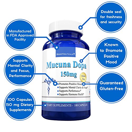 L Dopa Mucuna 150mg 100 Capsules 15 Mucuna Pruriens
