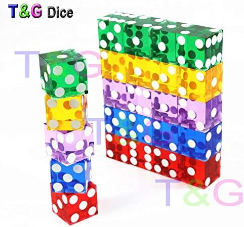 CocoBeen 1pc 19mm Crystal Acrylic Dice Transparent Portable Dice Casino Square Craps Dice