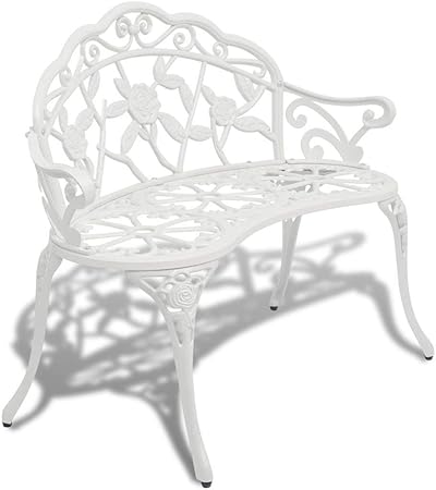 Wt Trade Premium Gartenbank Sitzbank Metall Aluminiumguss 100 Cm Weiss Parkbank Eisenbank Fur Garten Gartenmobel 2 Sitzer Bank Witterungsbestandig Amazon De Kuche Haushalt