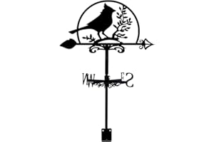 SUPERDANT Cardinal Weather Vane Bird Wind Vanes for Yard Animal Metal Weathervane Roof Mount for Gardens Outside Black Weathe