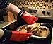 Skenda Silicone professional Oven Mitts -2 Heat Resistant Cooking Mitts Gloves Great As A Grilling Gloves, BBQ Gloves Or Cooking Mitts - Free E-books ( 5 ) And Pastry Brush -Extra Long Oven Mitts.