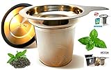 Tea Infuser PREMIUM Tea Strainer 304 Stainless Steel with LID Steeper Brew in Mug Strainers For Loose Leaf Herbal Tea Perfect For Teapots Mugs and Cups Good For Weight Loss and Detox by K&S Artisan