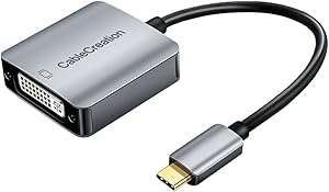 USB C to DVI Adapter, CableCreation Type C (Compatible Thunderbolt 3) to DVI 1080P@60Hz Adapter, Compatible with MacBook Pro, iMac 2017, Chromebook Pixel, Samsung S9, S9+,Mate 20, Space Gray