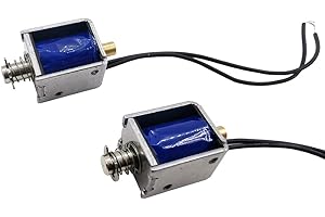 BUBQD 2PCS DC 5V 7Ω Mini Push Pull Linear Solenoid Electromagnet 5mm Stroke Open Frame Actuator Electric DC Magnet Solenoid