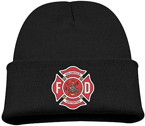 Unisex Youth Adjustable Skull Caps Slouchy Knit Hat For Volunteer FireFighter